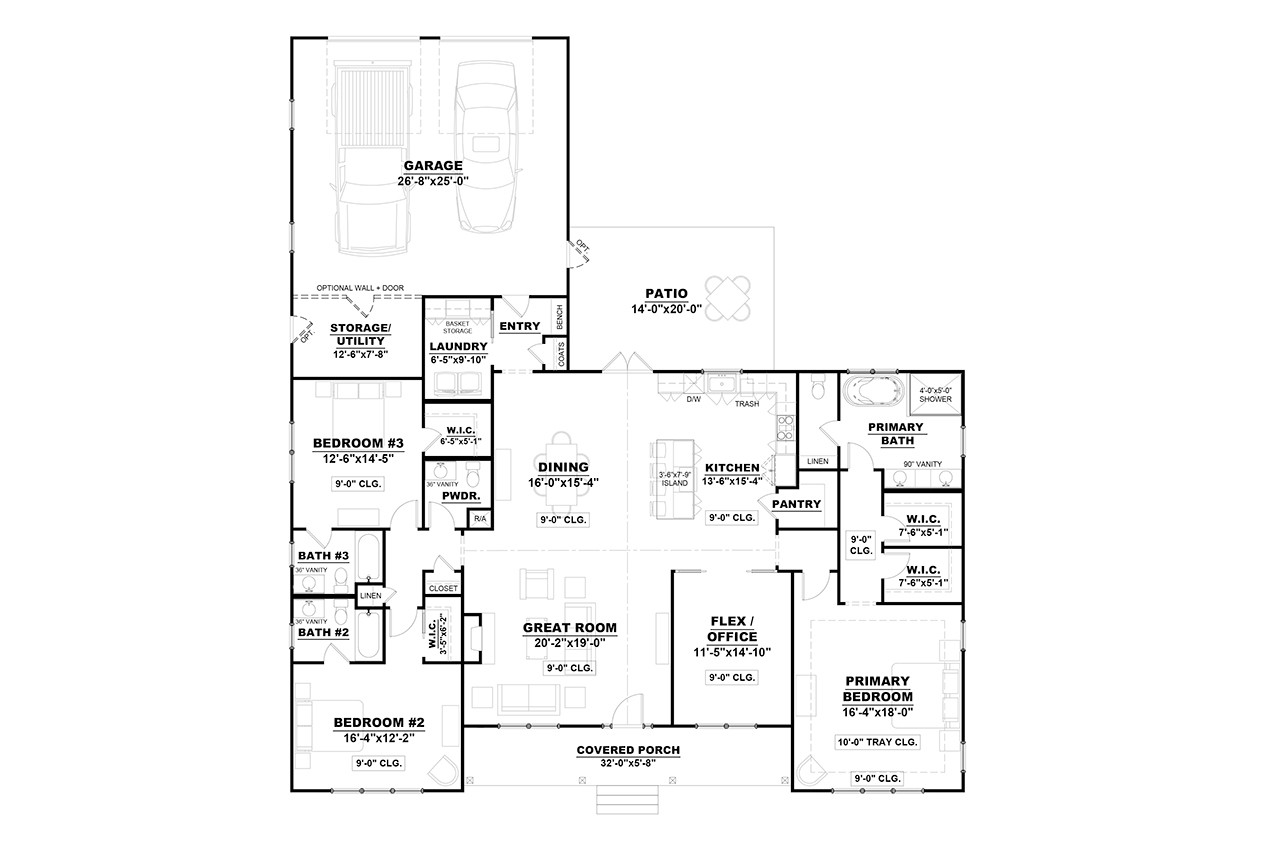 Ranch House Plan - Harris 38347 - Optional Floor Plan