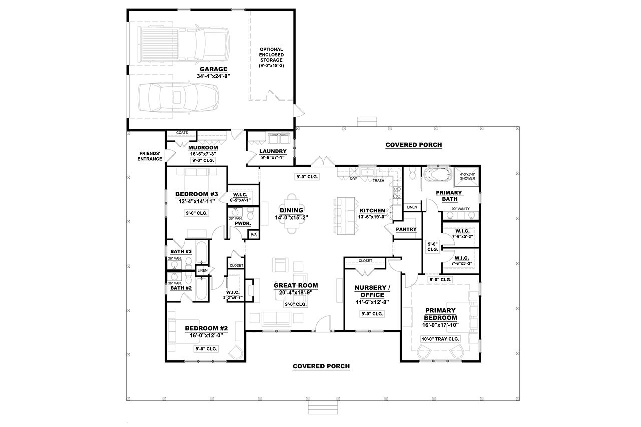 Country House Plan - Mario 68776 - 1st Floor Plan