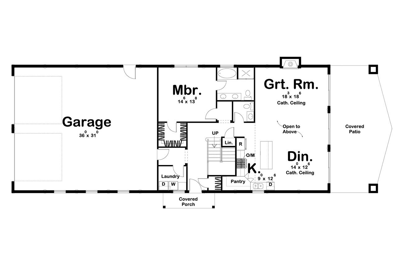 Farmhouse House Plan - Billings 90611 - 1st Floor Plan
