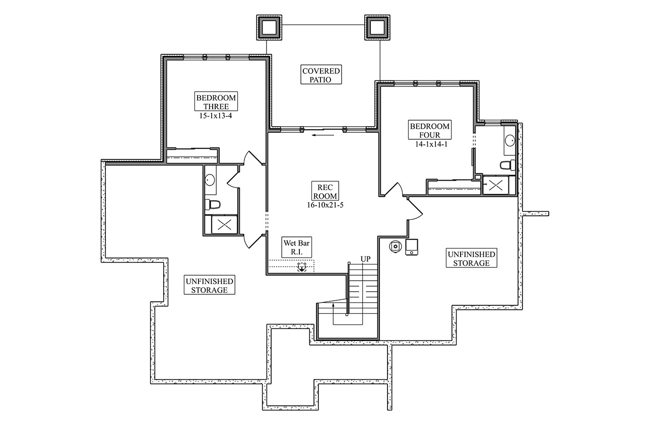 Prairie House Plan - Olly 74083 - Basement Floor Plan