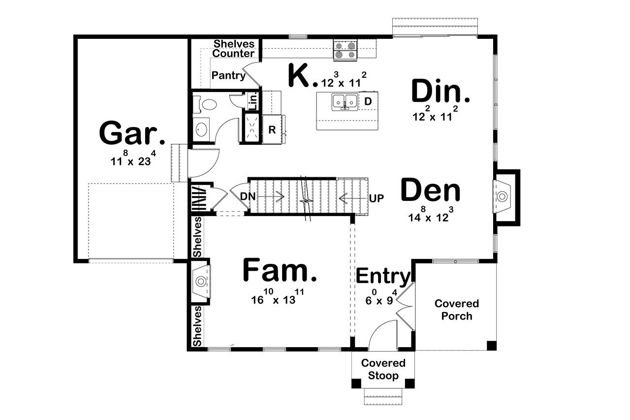 Traditional House Plan - Warford 51256 - 1st Floor Plan