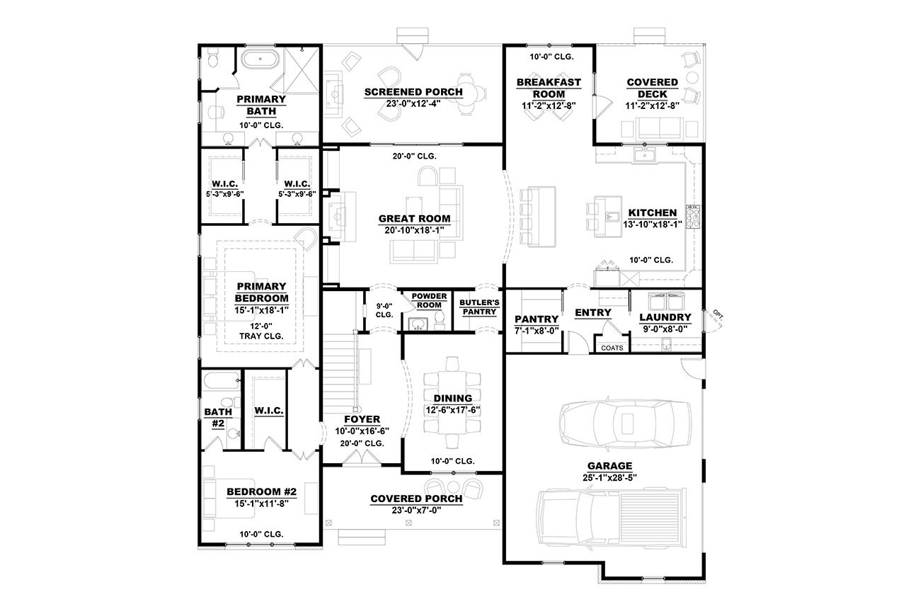 Country House Plan - Raines 2 36747 - 1st Floor Plan