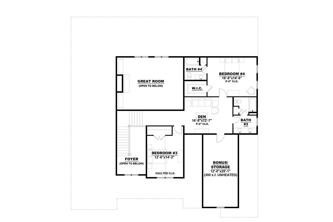 Country House Plan - Raines 2 36747 - 2nd Floor Plan
