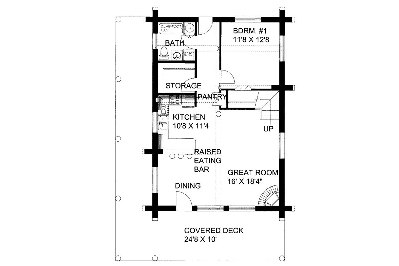 Mountain Rustic House Plan - 68140 - 1st Floor Plan