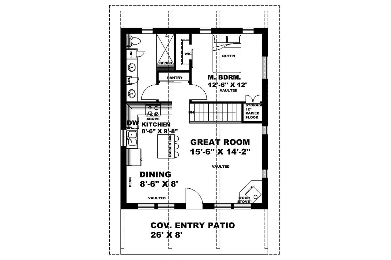 Contemporary House Plan - 71445 - 1st Floor Plan