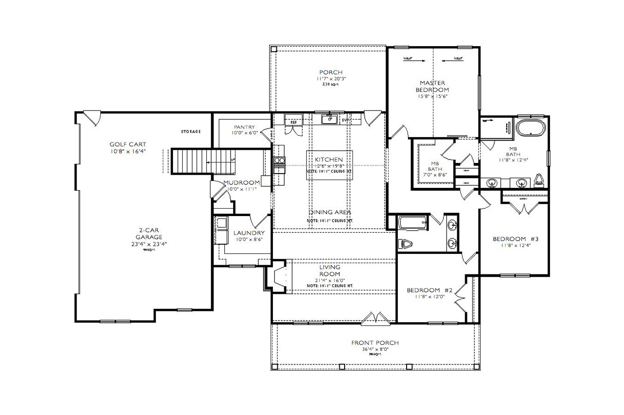Farmhouse House Plan - Rose Garden 93586 - 1st Floor Plan