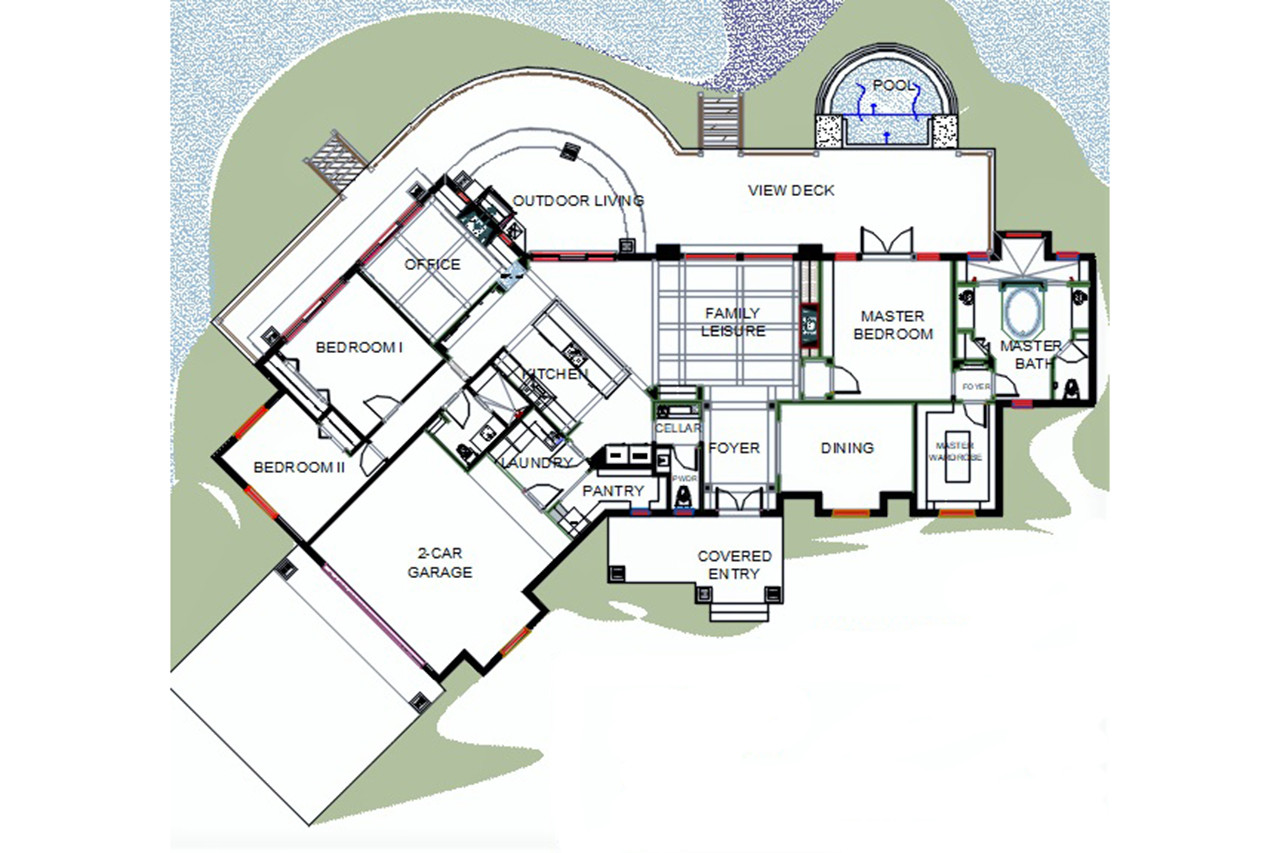 Lodge Style House Plan - Florida Lodge 75099 - 1st Floor Plan
