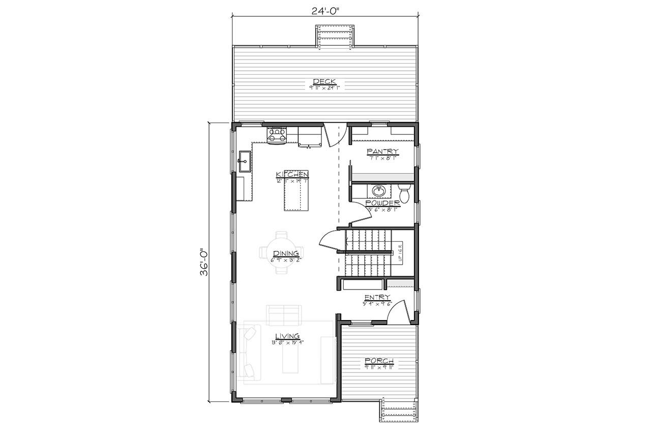 Cottage House Plan - Silver Maple 96142 - 1st Floor Plan