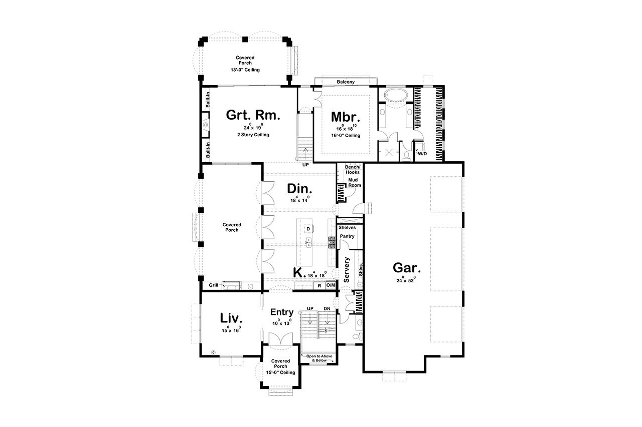 Mediterranean House Plan - Englewood 73601 - 1st Floor Plan