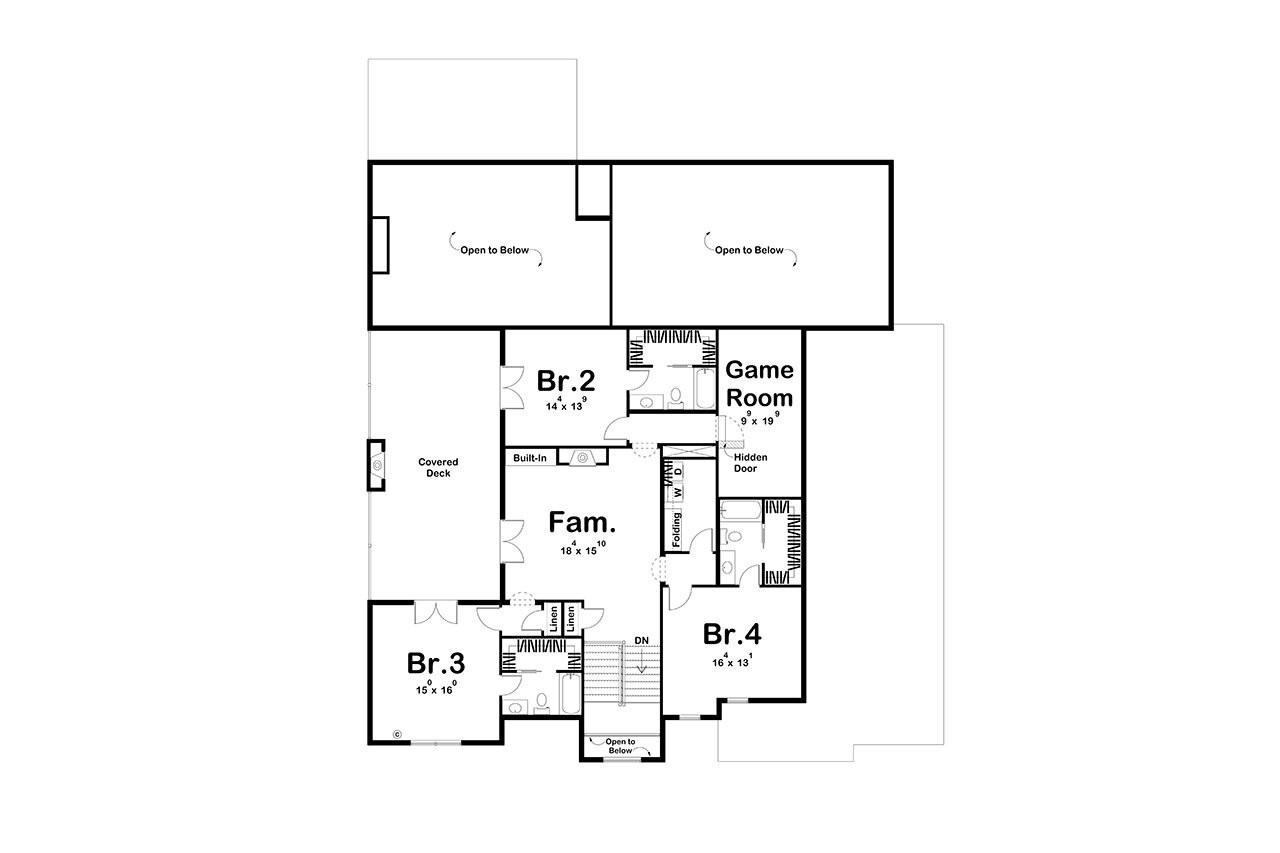 Mediterranean House Plan - Englewood 73601 - 2nd Floor Plan