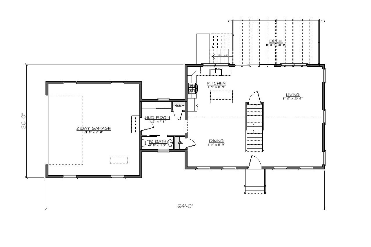 Colonial House Plan - Cape Shore 54938 - 1st Floor Plan