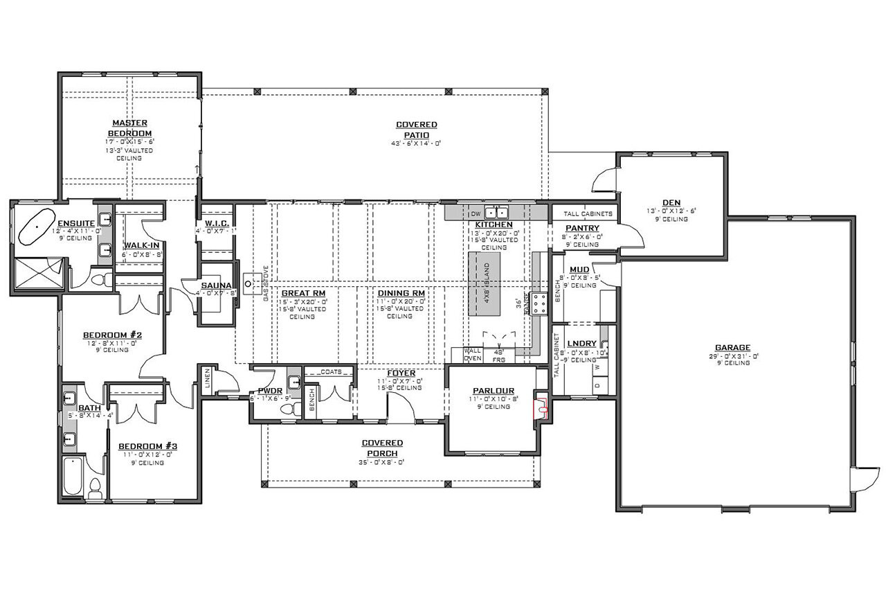 Craftsman House Plan - 88656 - 1st Floor Plan