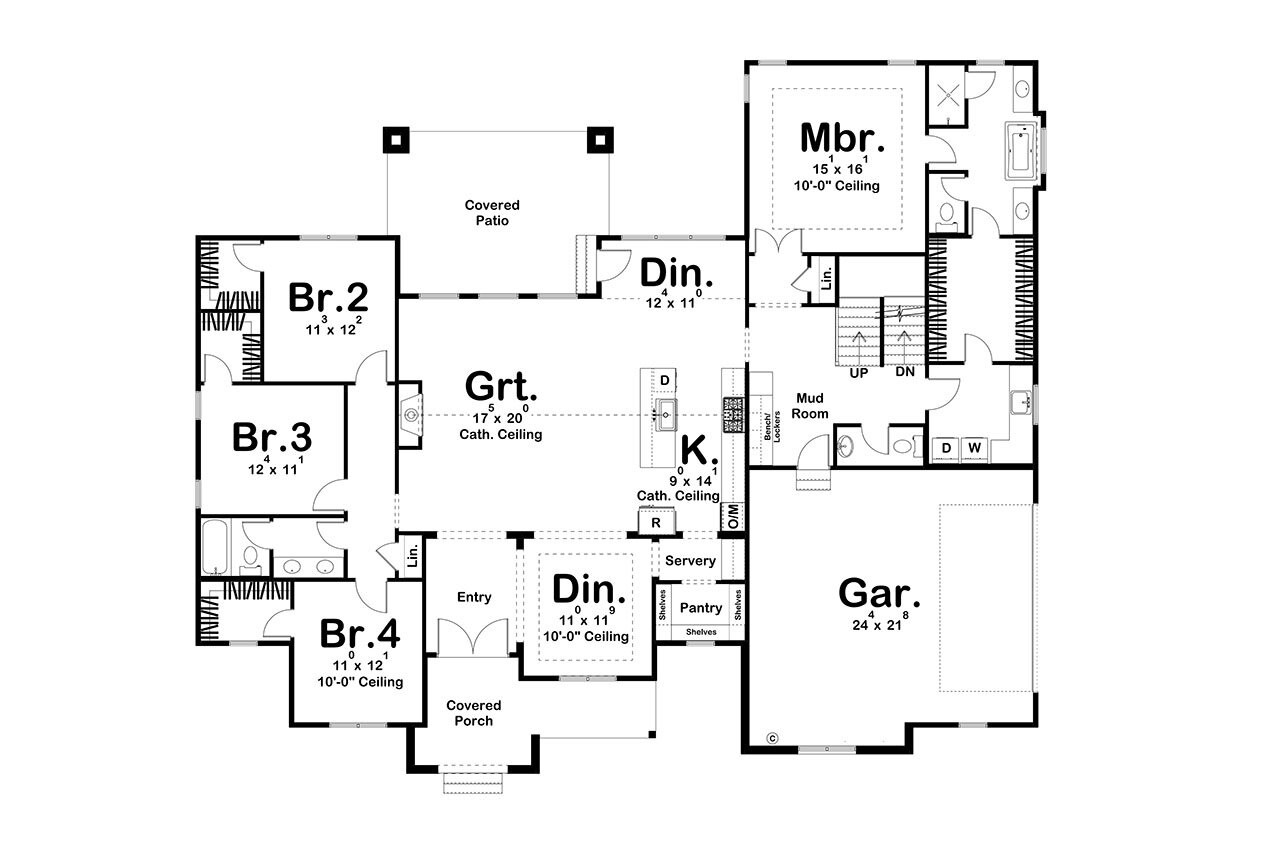 Farmhouse House Plan - Williamsport 10661 - 1st Floor Plan