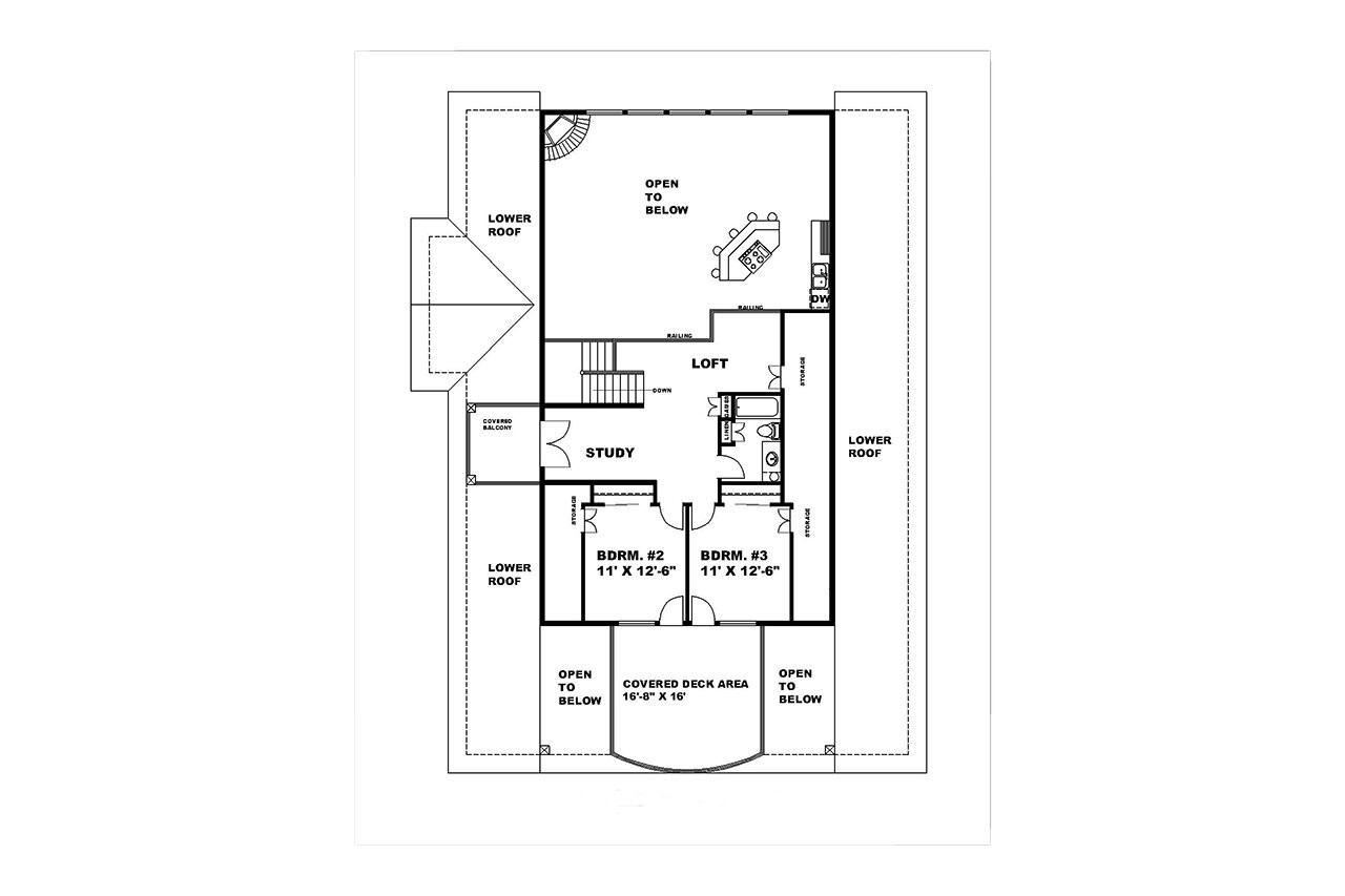 Secondary Image - Mountain Rustic House Plan - 12467 - 2nd Floor Plan