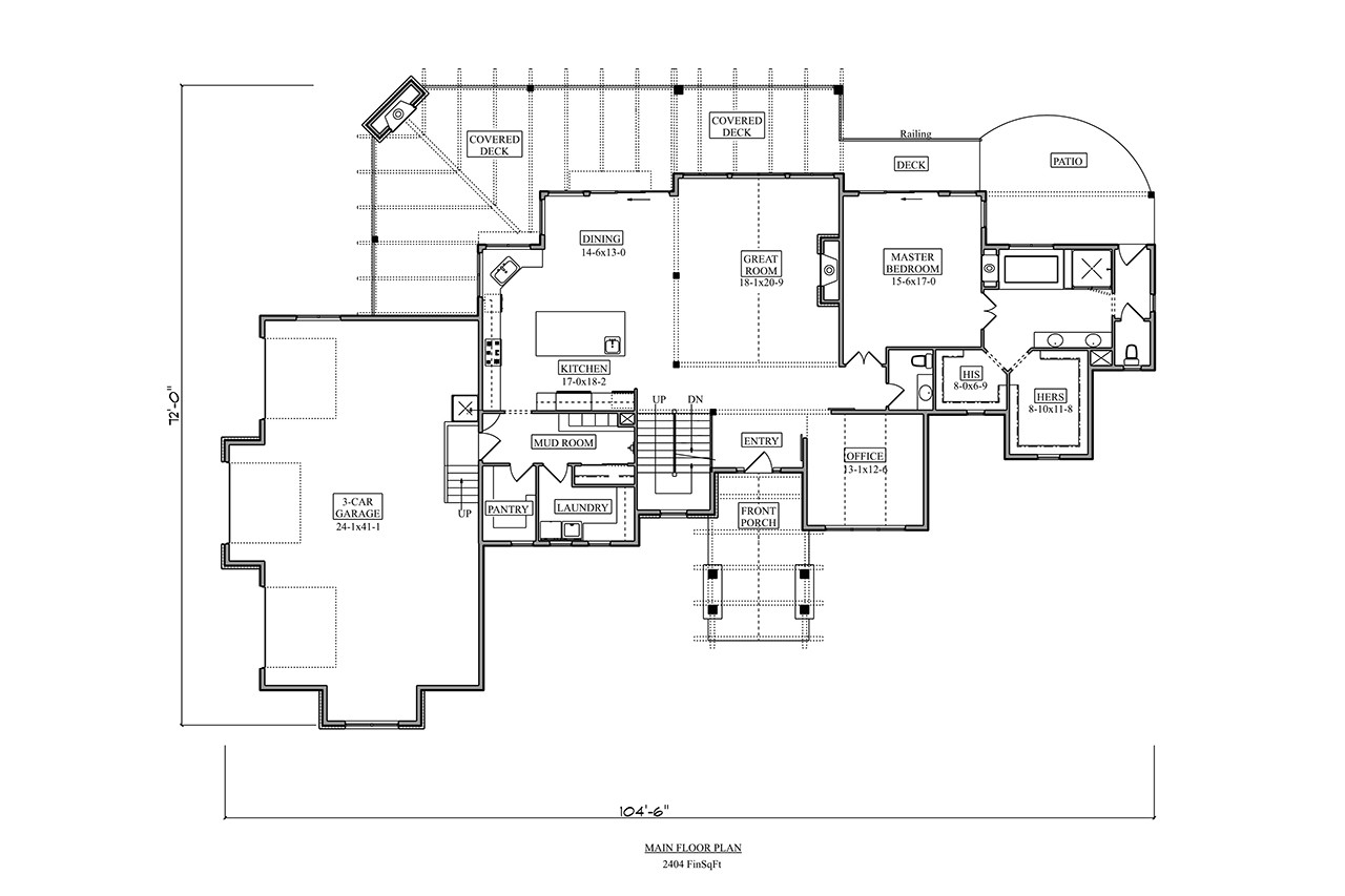 Craftsman House Plan - Walker Road 78255 - 1st Floor Plan