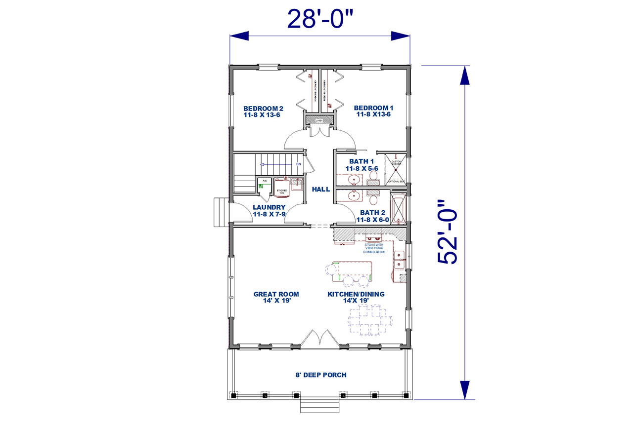 Cottage House Plan - 36059 - 1st Floor Plan