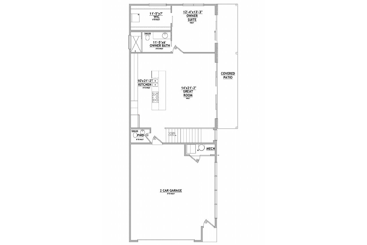 Contemporary House Plan - 63865 - 1st Floor Plan