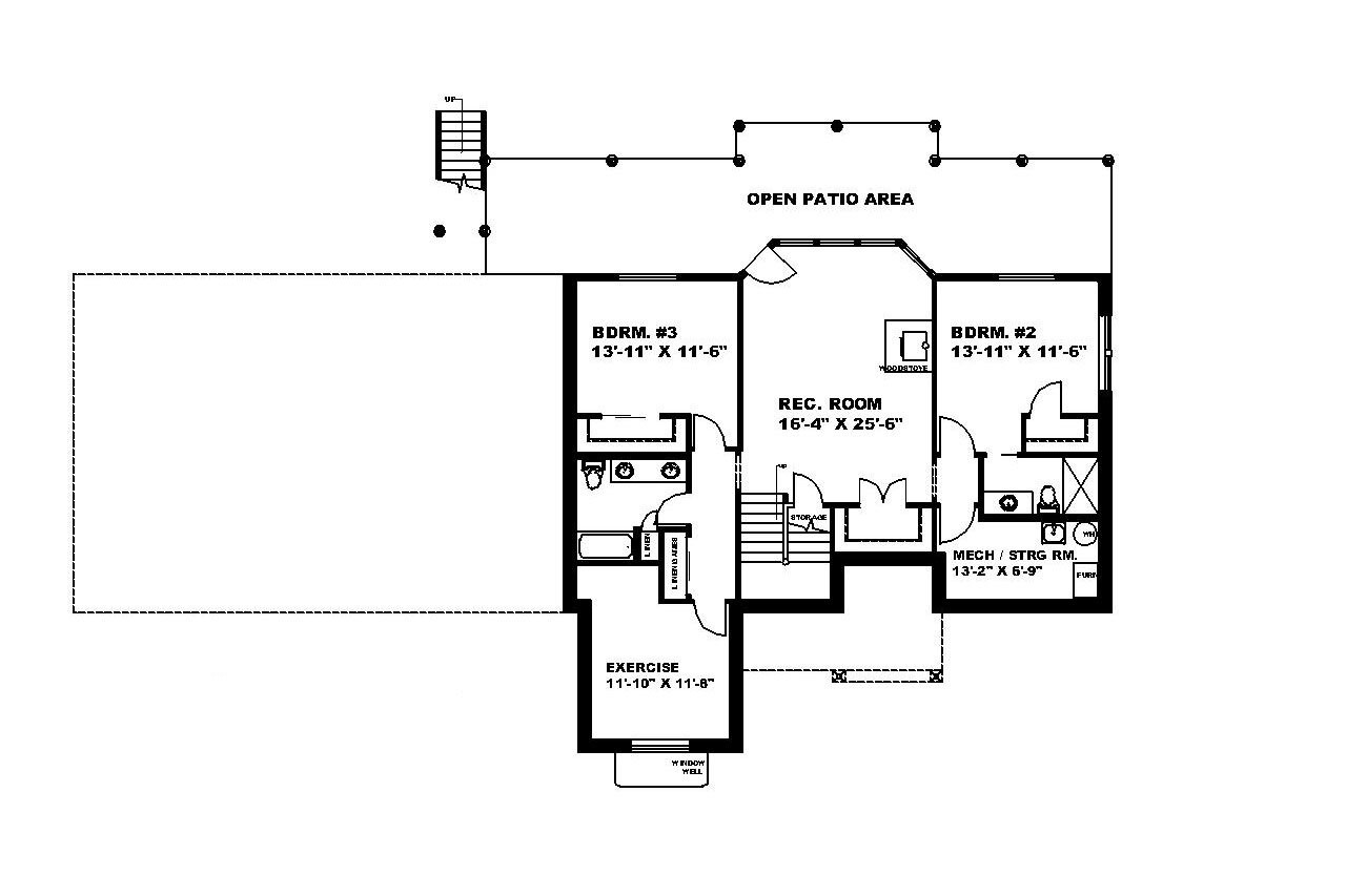 Ranch House Plan - 31839 - Basement Floor Plan