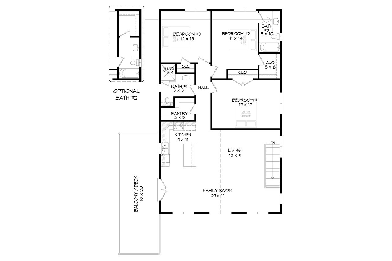 Traditional House Plan - Uniontown 72016 - 2nd Floor Plan