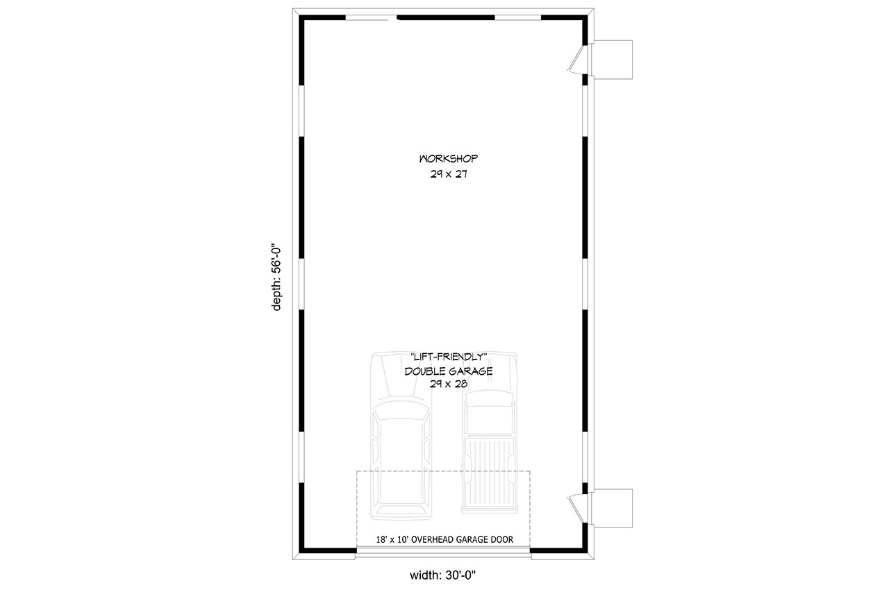 Traditional House Plan - Rounder Garage 90560 - 1st Floor Plan