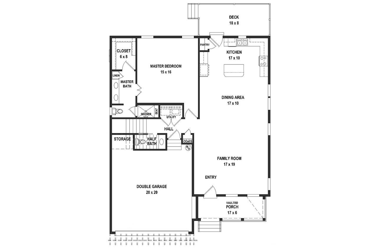 Traditional House Plan - 39163 - 1st Floor Plan
