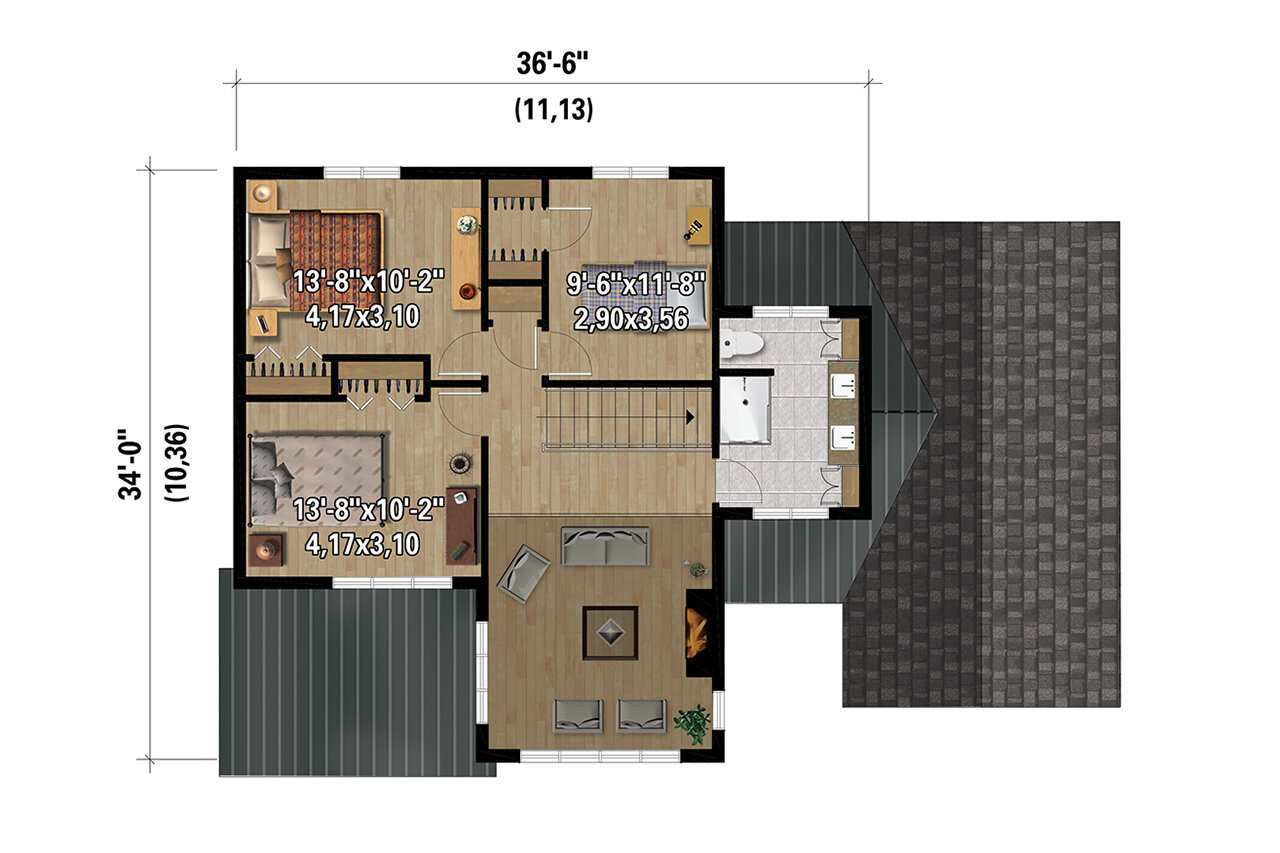 Secondary Image - Farmhouse House Plan - 70938 - 2nd Floor Plan