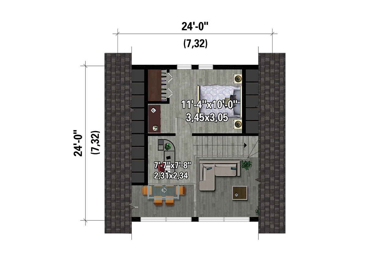 Secondary Image - Modern House Plan - 11497 - 2nd Floor Plan
