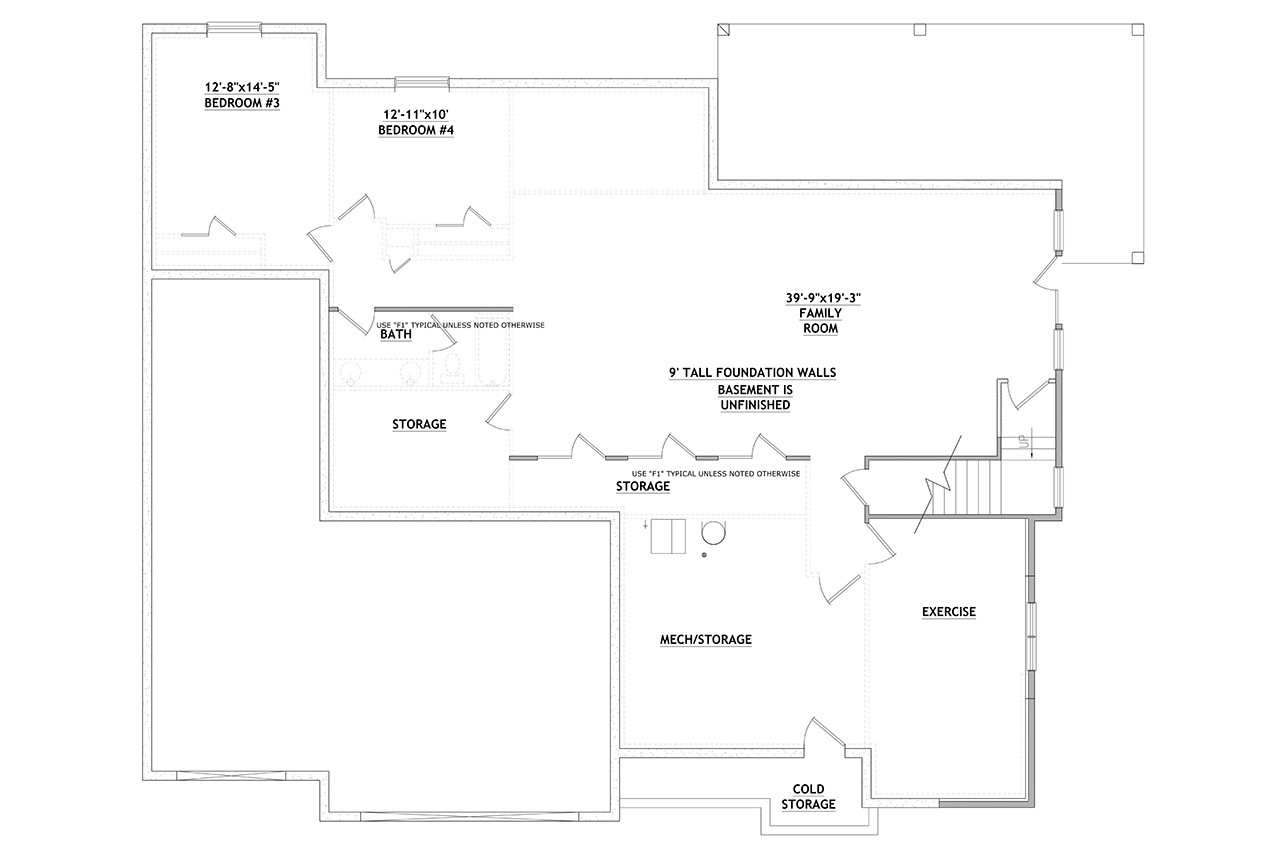 Craftsman House Plan - 35962 - Basement Floor Plan