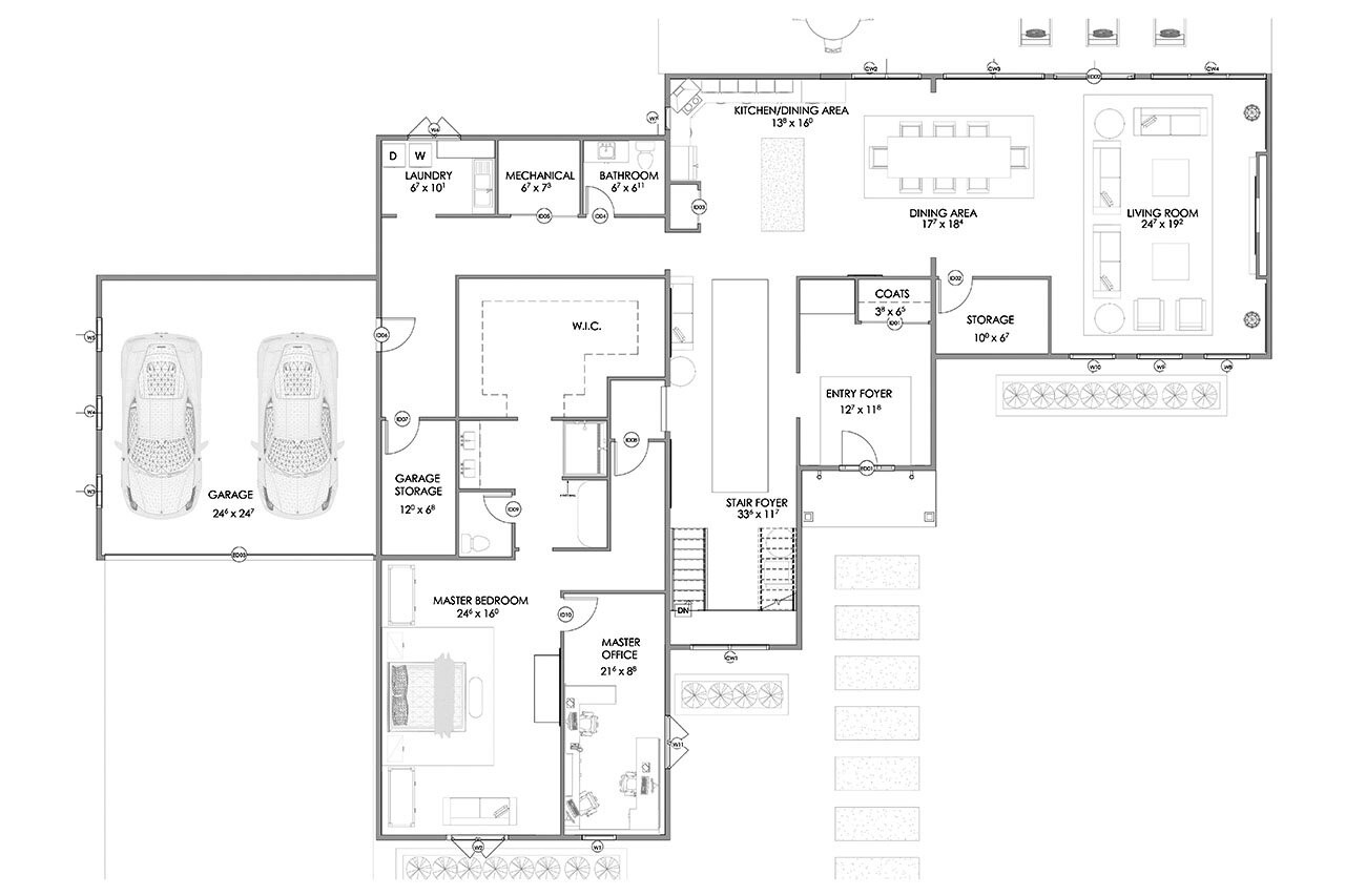 Contemporary House Plan - Mono Peak 18473 - 1st Floor Plan