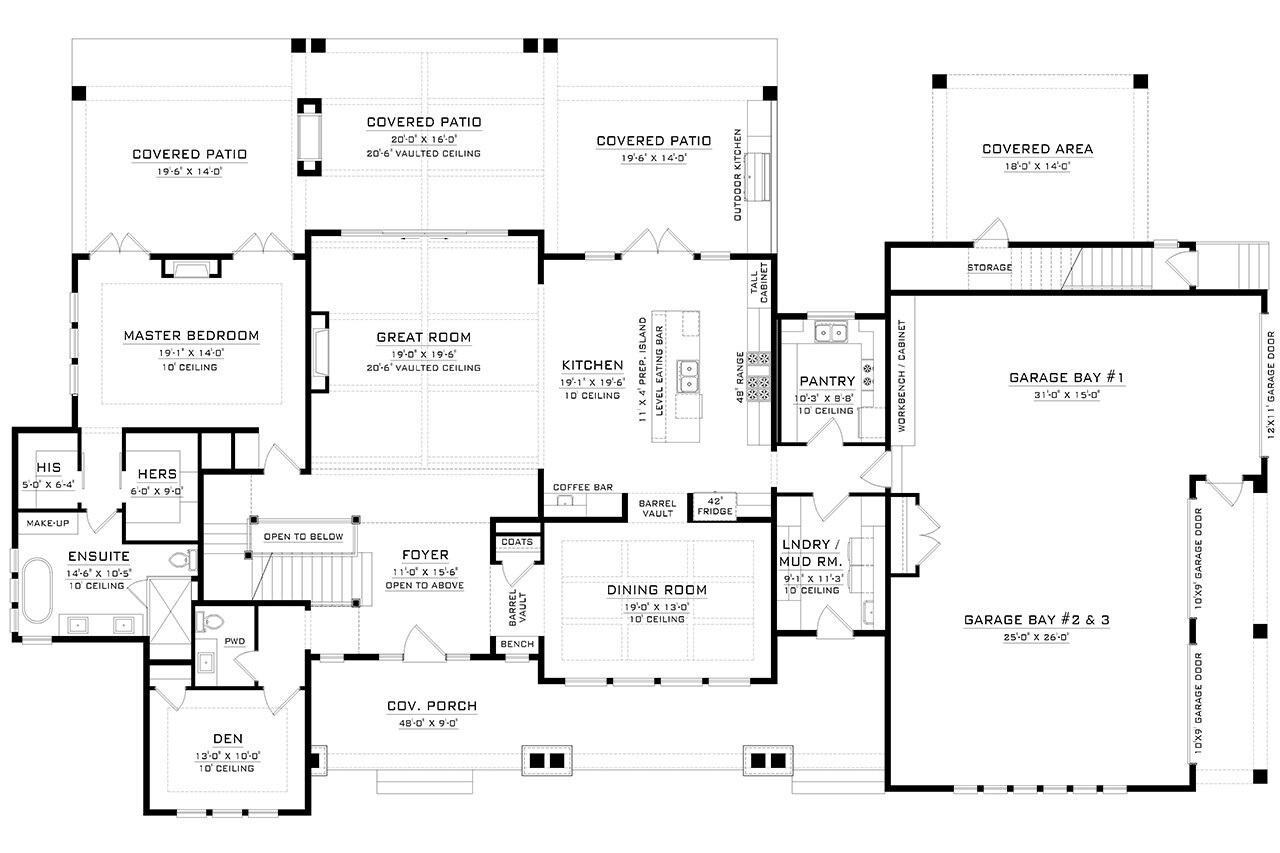 European House Plan - 75304 - 1st Floor Plan