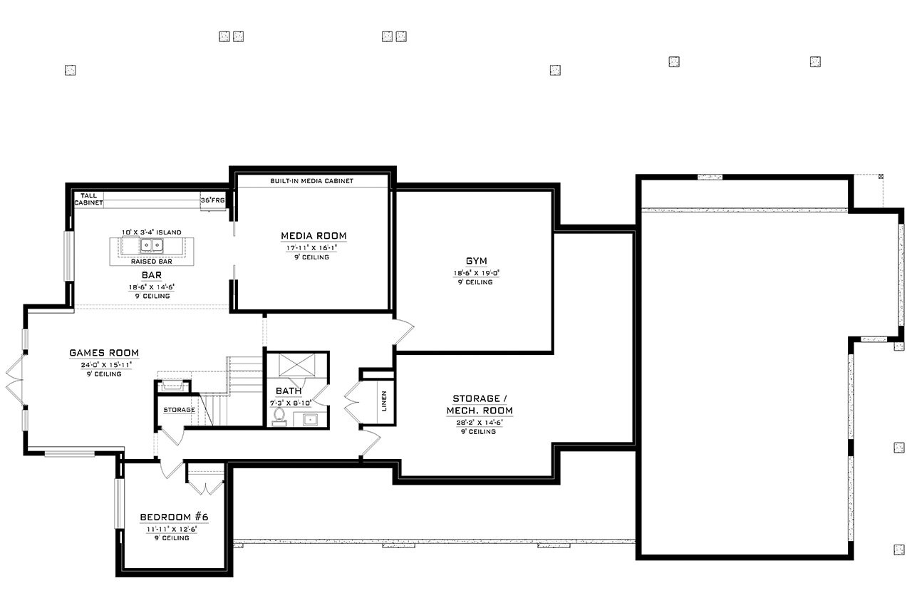 European House Plan - 75304 - Basement Floor Plan