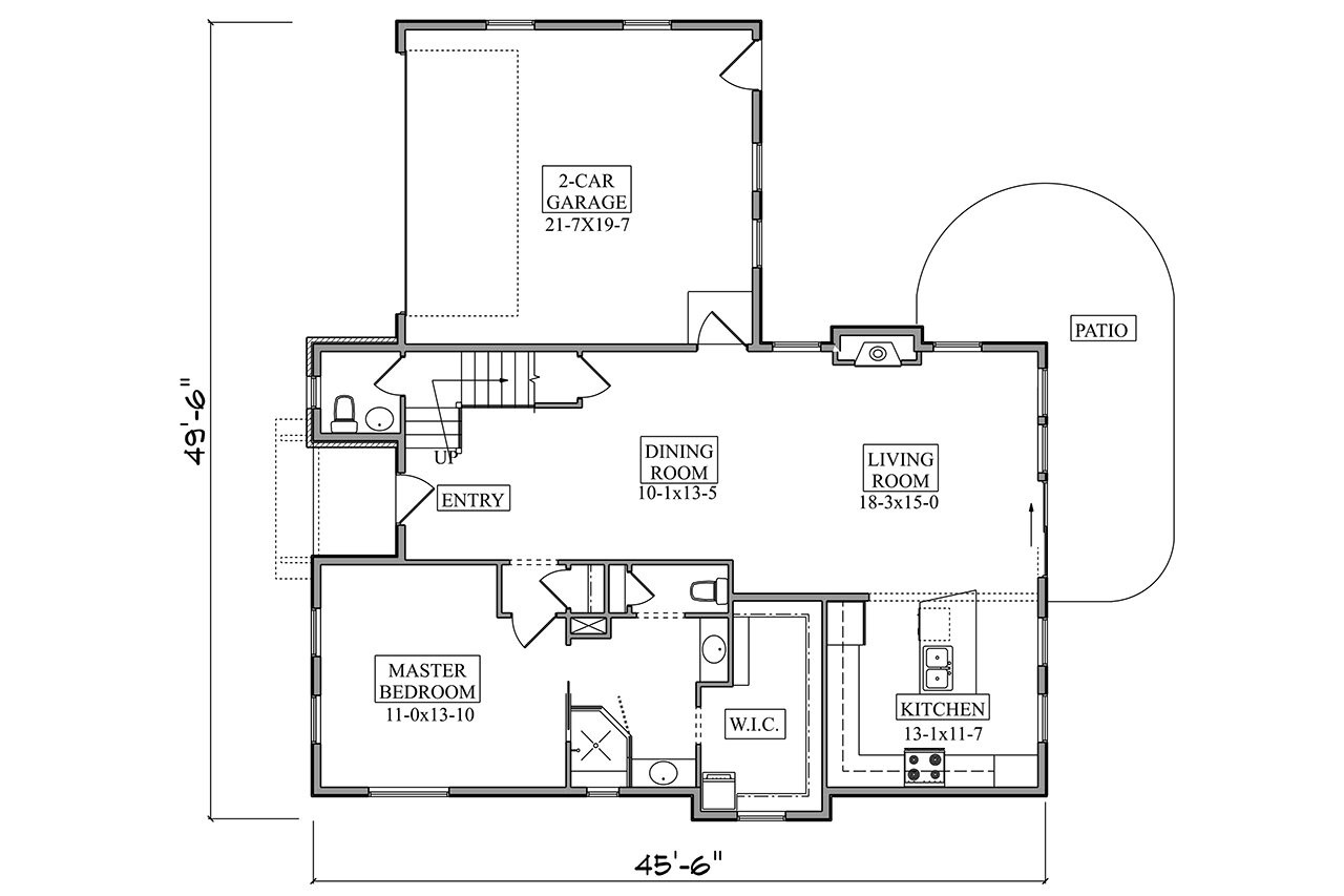 Contemporary House Plan - Jade 71817 - 1st Floor Plan