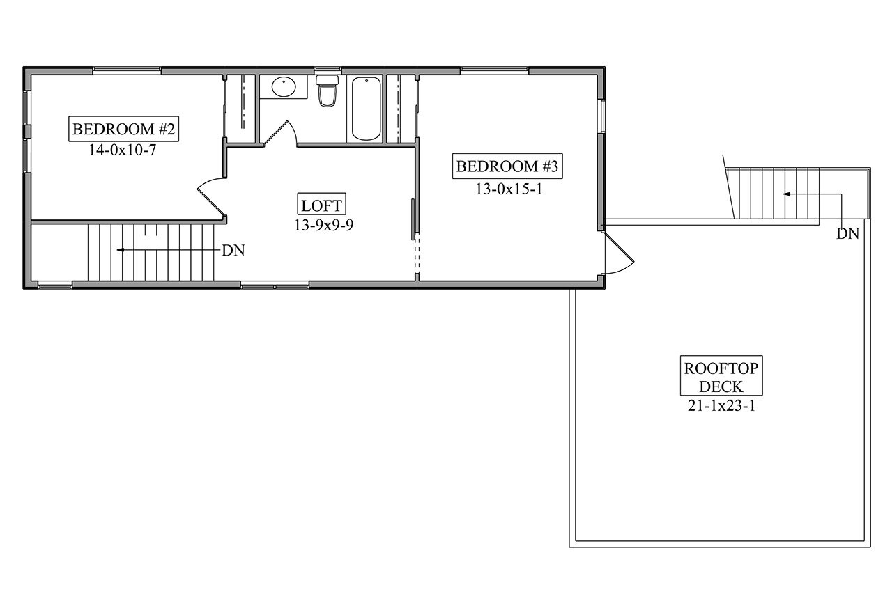 Secondary Image - Contemporary House Plan - Onyx 81646 - 2nd Floor Plan