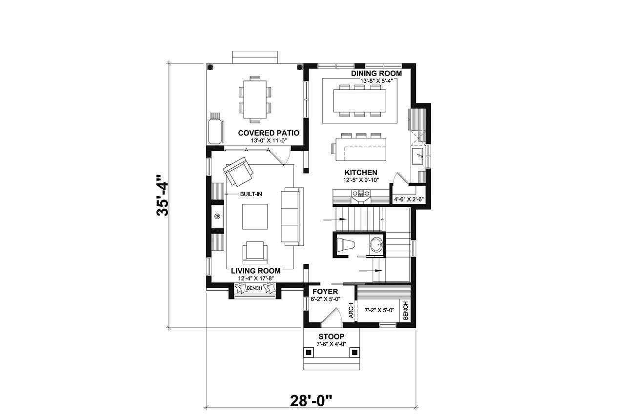 Victorian House Plan - Hazel 2 47946 - 1st Floor Plan