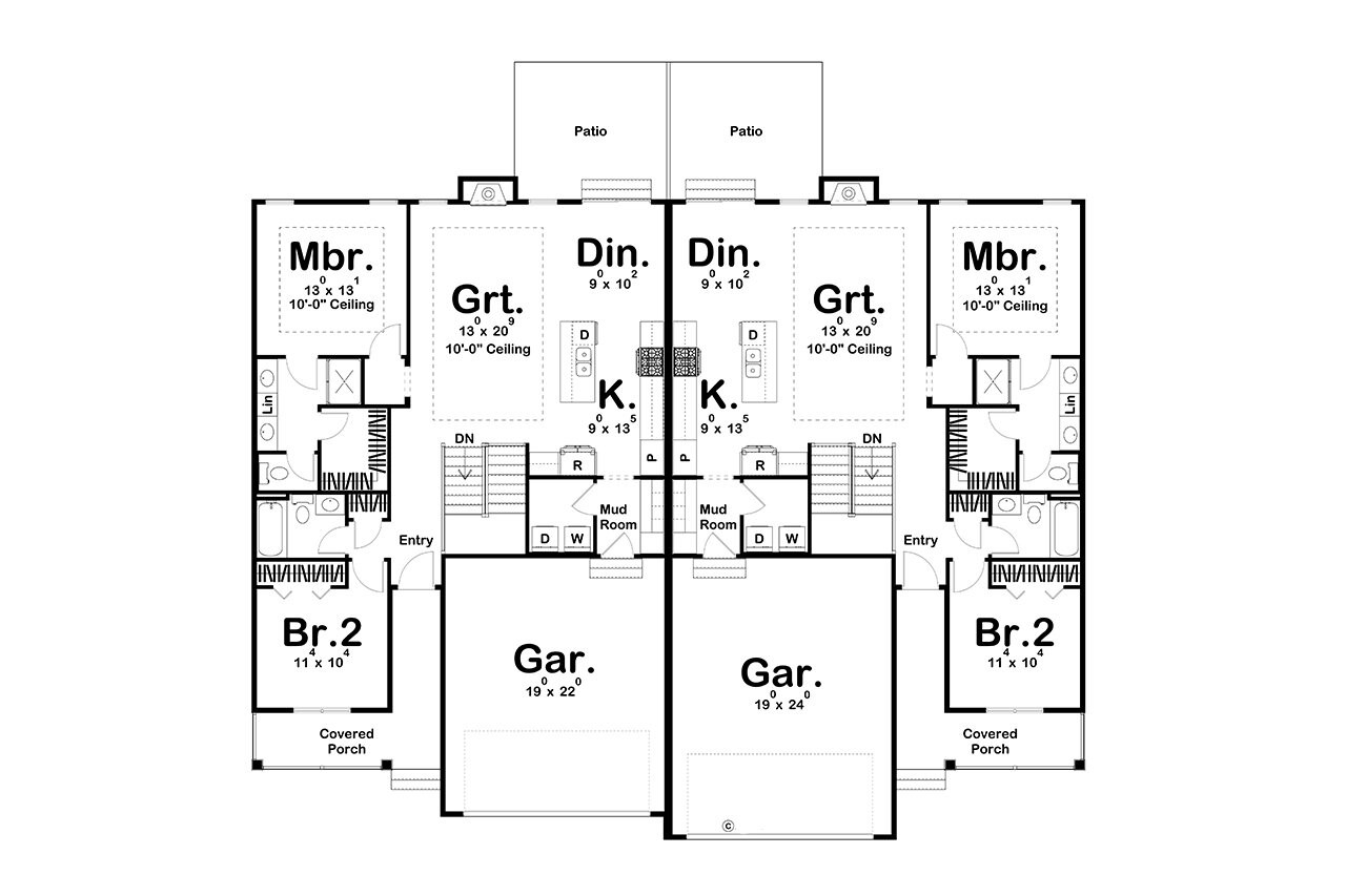 Farmhouse House Plan - Urbandale 68943 - 1st Floor Plan