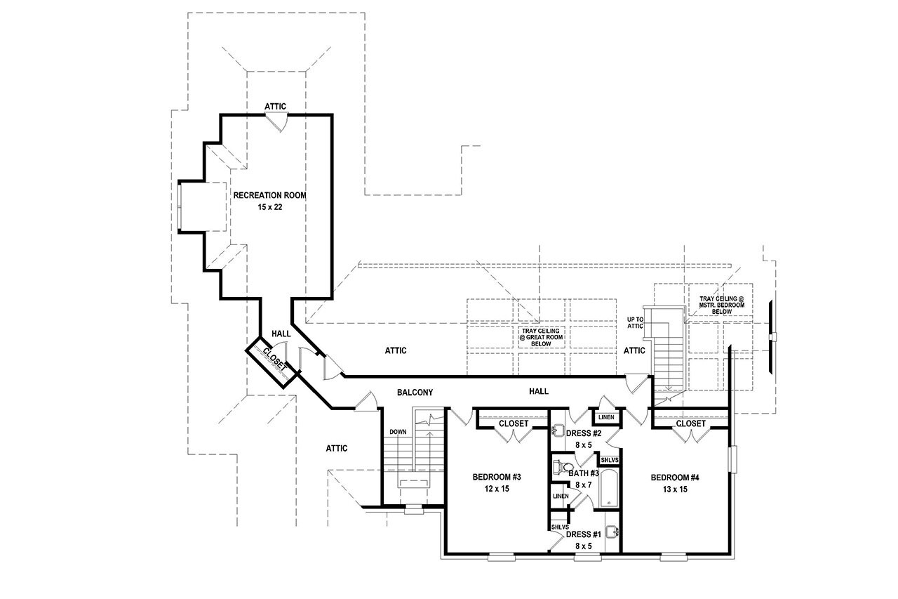 Secondary Image - Traditional House Plan - 88593 - 2nd Floor Plan