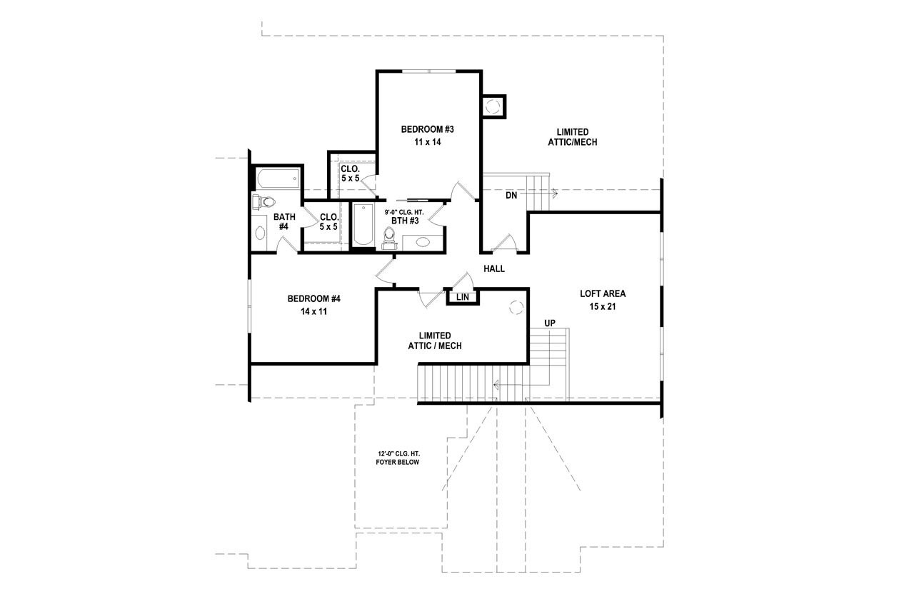 Secondary Image - Craftsman House Plan - 80833 - 2nd Floor Plan
