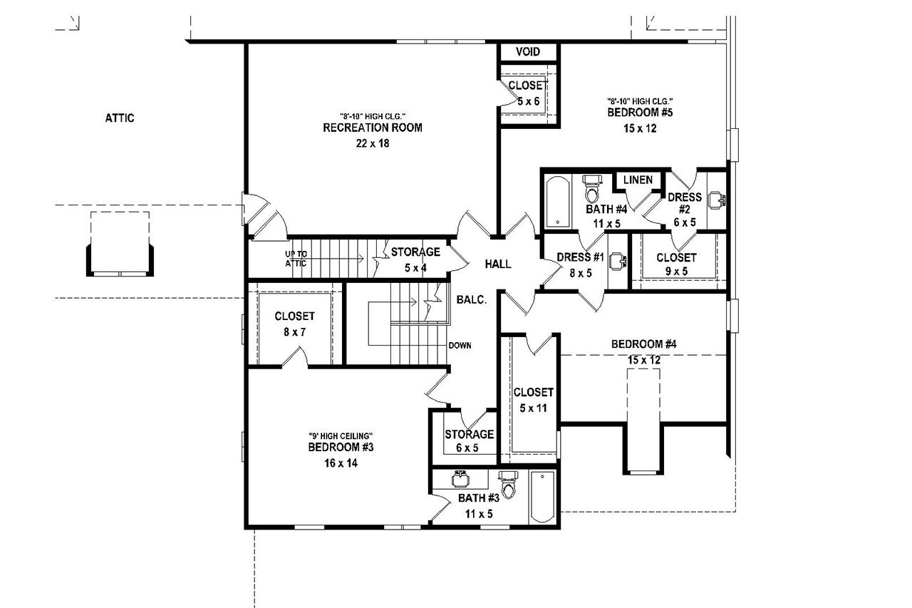 Secondary Image - Traditional House Plan - 78432 - 2nd Floor Plan