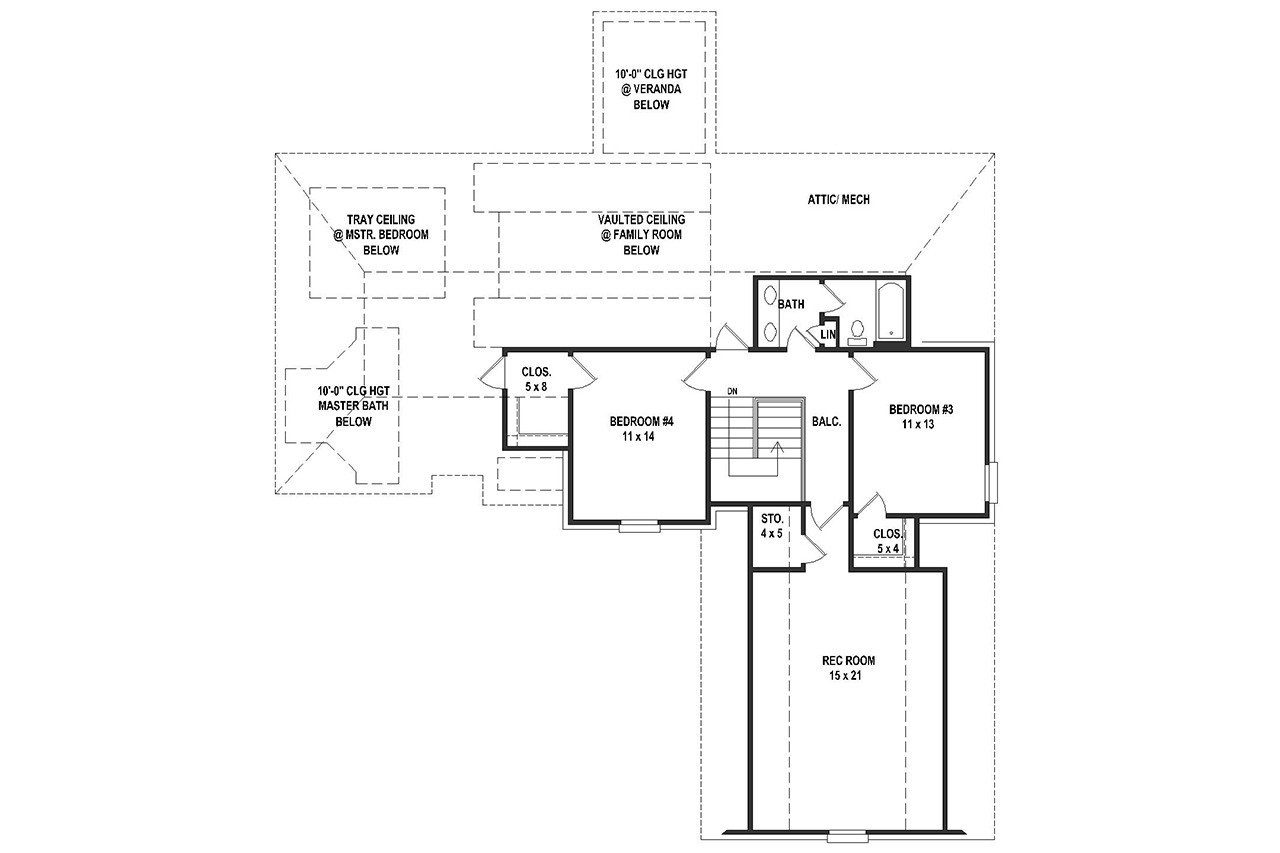 Secondary Image - French Country House Plan - 22033 - 2nd Floor Plan