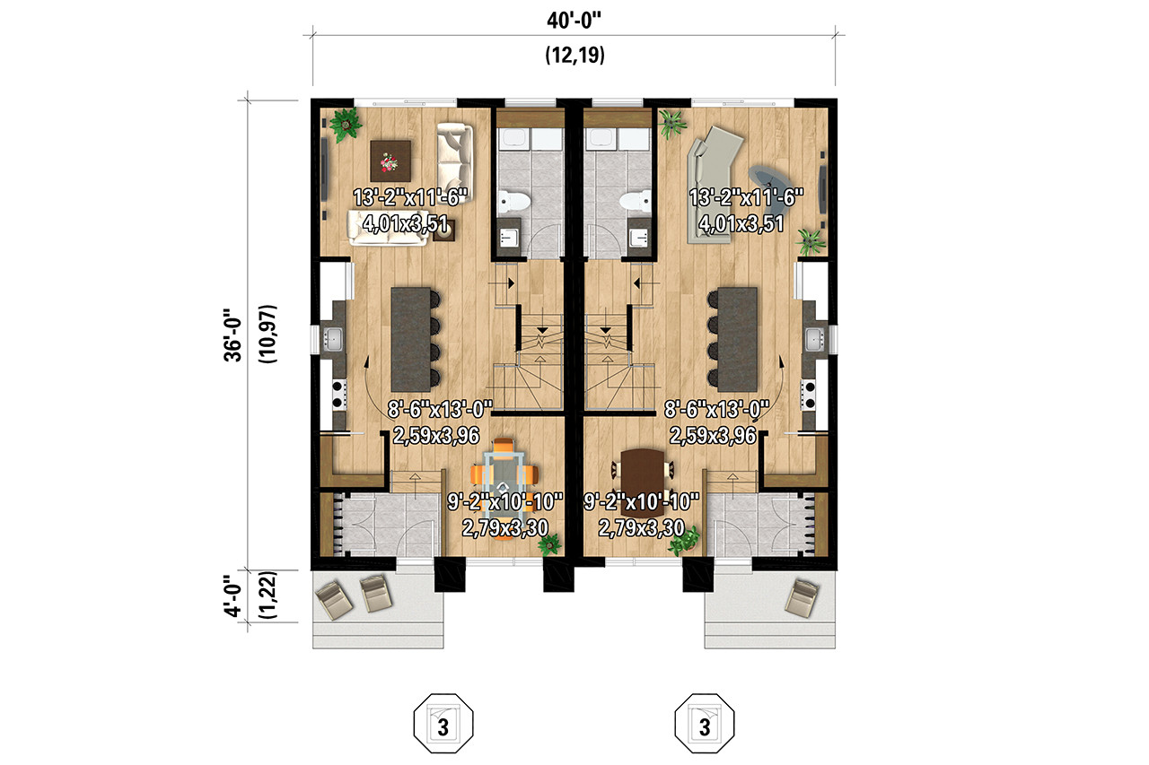 European House Plan - 32067 - 1st Floor Plan