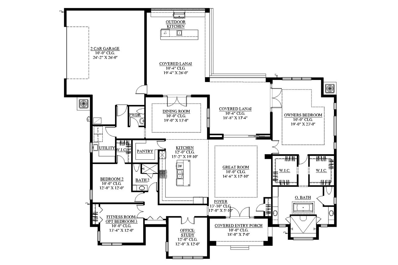 Contemporary House Plan - 28778 - 1st Floor Plan
