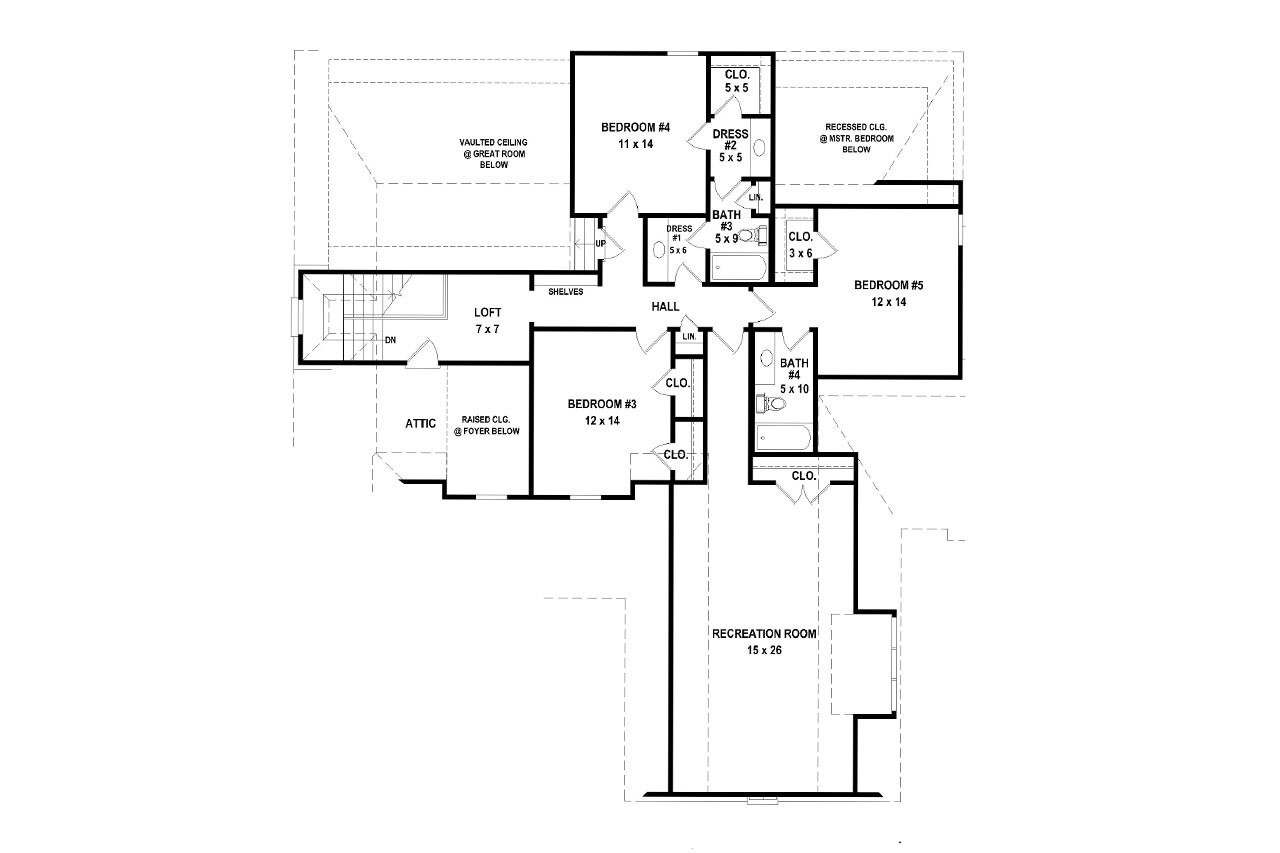 Secondary Image - French Country House Plan - 12176 - 2nd Floor Plan