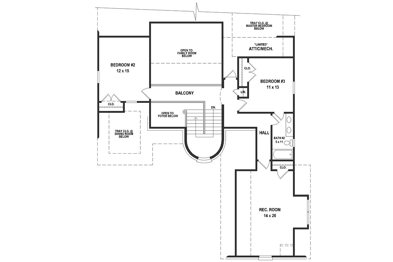 Secondary Image - French Country House Plan - 51104 - 2nd Floor Plan