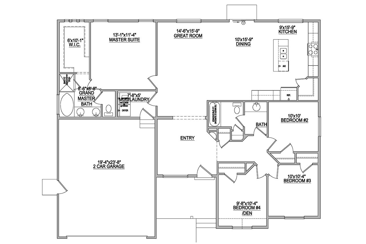 Craftsman House Plan - 39087 - 1st Floor Plan