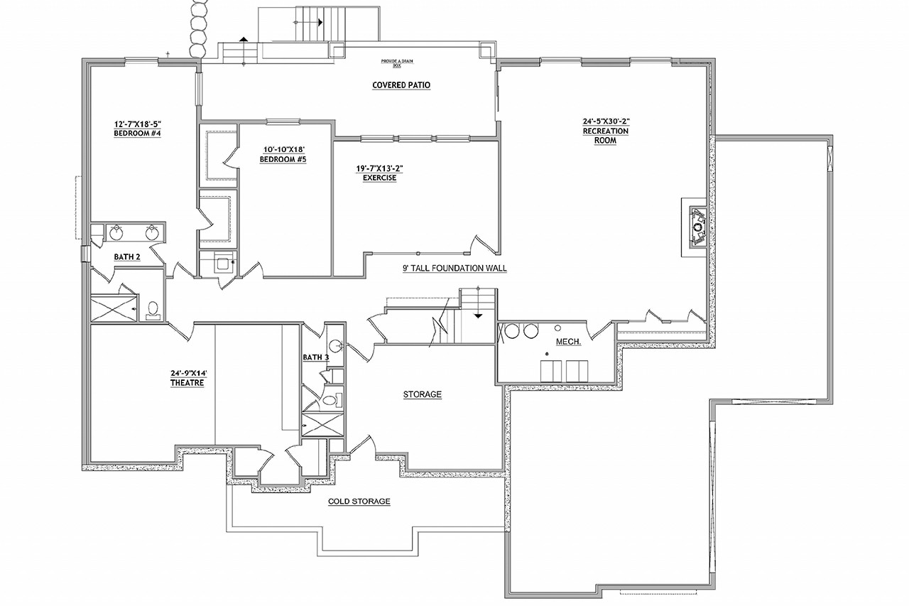 Farmhouse House Plan - 61210 - Basement Floor Plan