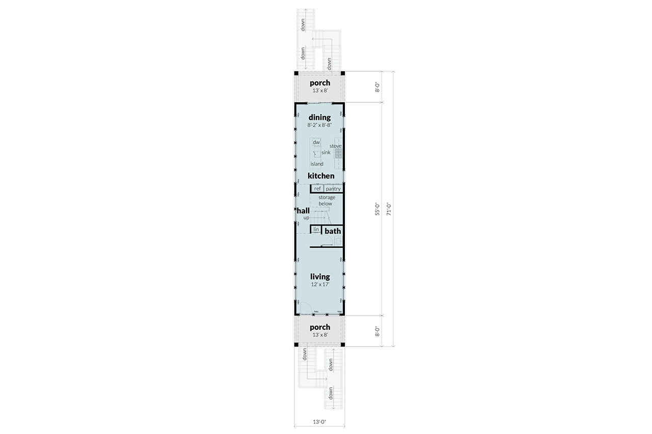 Traditional House Plan - Seaside  23567 - 1st Floor Plan