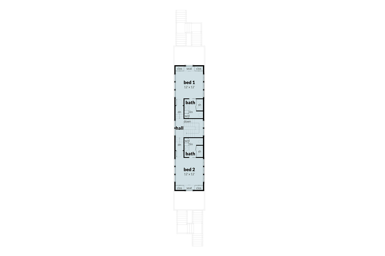 Traditional House Plan - Seaside  23567 - 2nd Floor Plan