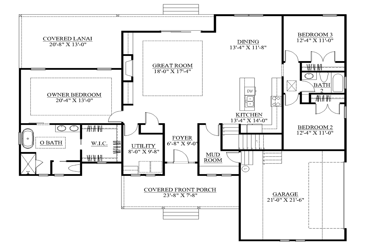 Farmhouse House Plan - 41311 - 1st Floor Plan