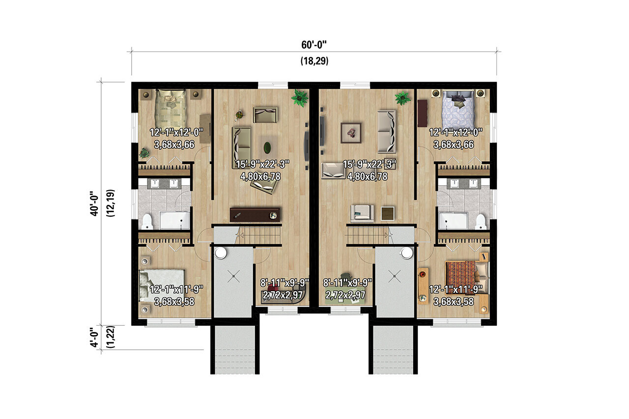 Secondary Image - Modern House Plan - 69749 - Basement Floor Plan