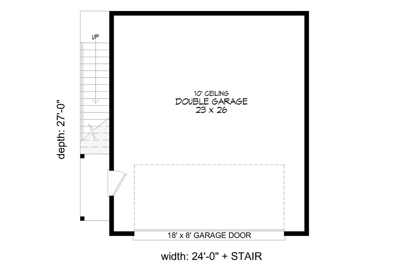 Contemporary House Plan - Big Dover Garage 36888 - 1st Floor Plan